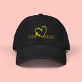 Dog Mom Embroidered Denim Hat — Heart & Paw Cap