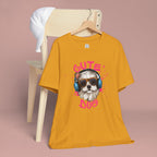 Cute Dog Tee — Headphones Puppy Graphic T-Shirt