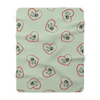 Sherpa Blanket — Mint Heart Paw Print "Dog Mom" Cozy Throw