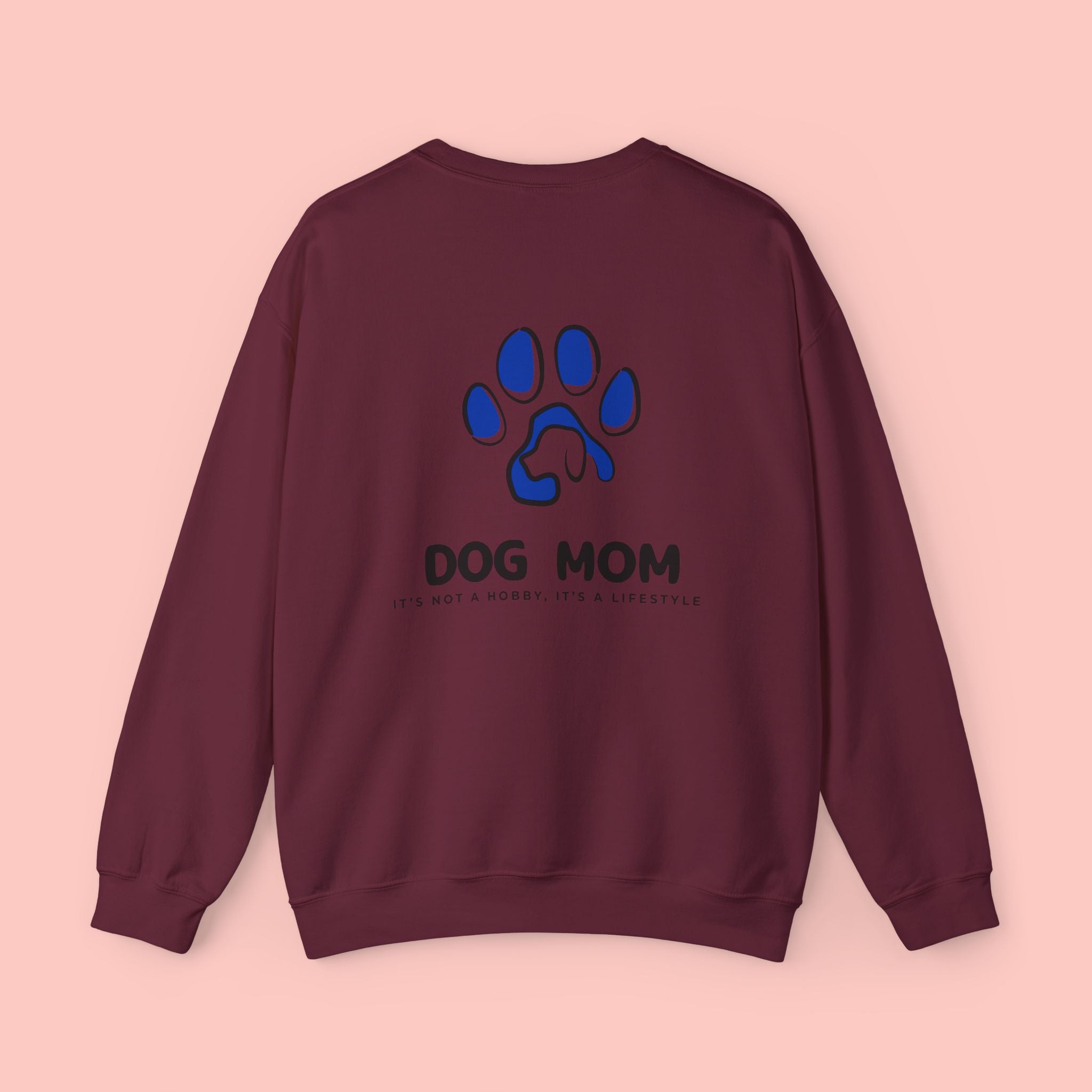 Dog Mom Crewneck Sweatshirt — Blue Paw Graphic