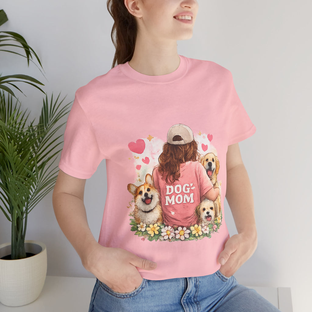 Dog Mom T-Shirt - Cute Woman with Dogs Graphic Tee