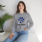 Dog Mom Crewneck Sweatshirt – Blue Paw Graphic "Dog Mom"