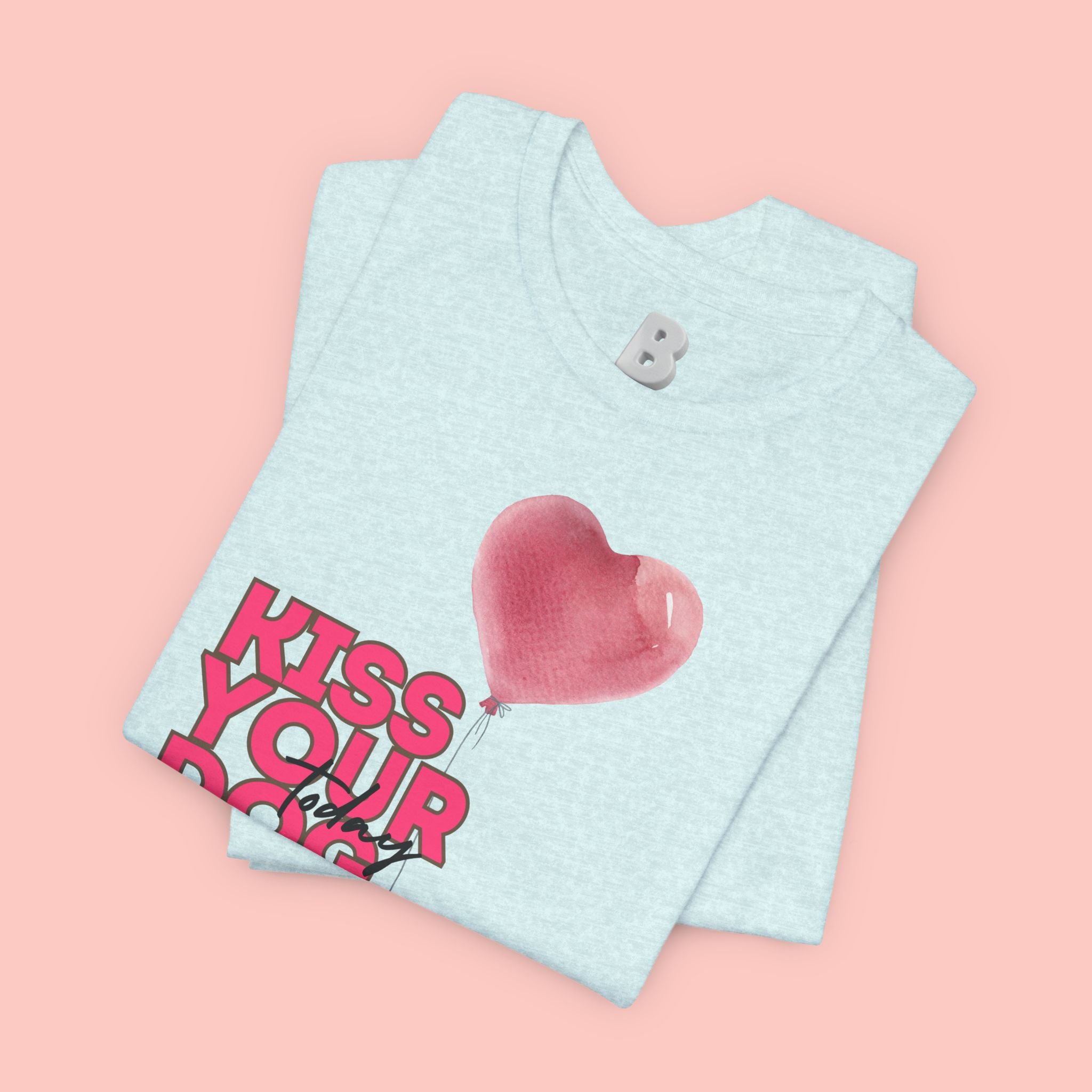 Kiss Your Dog T-Shirt — Cute Corgi with Heart Balloon Pet Lover Tee