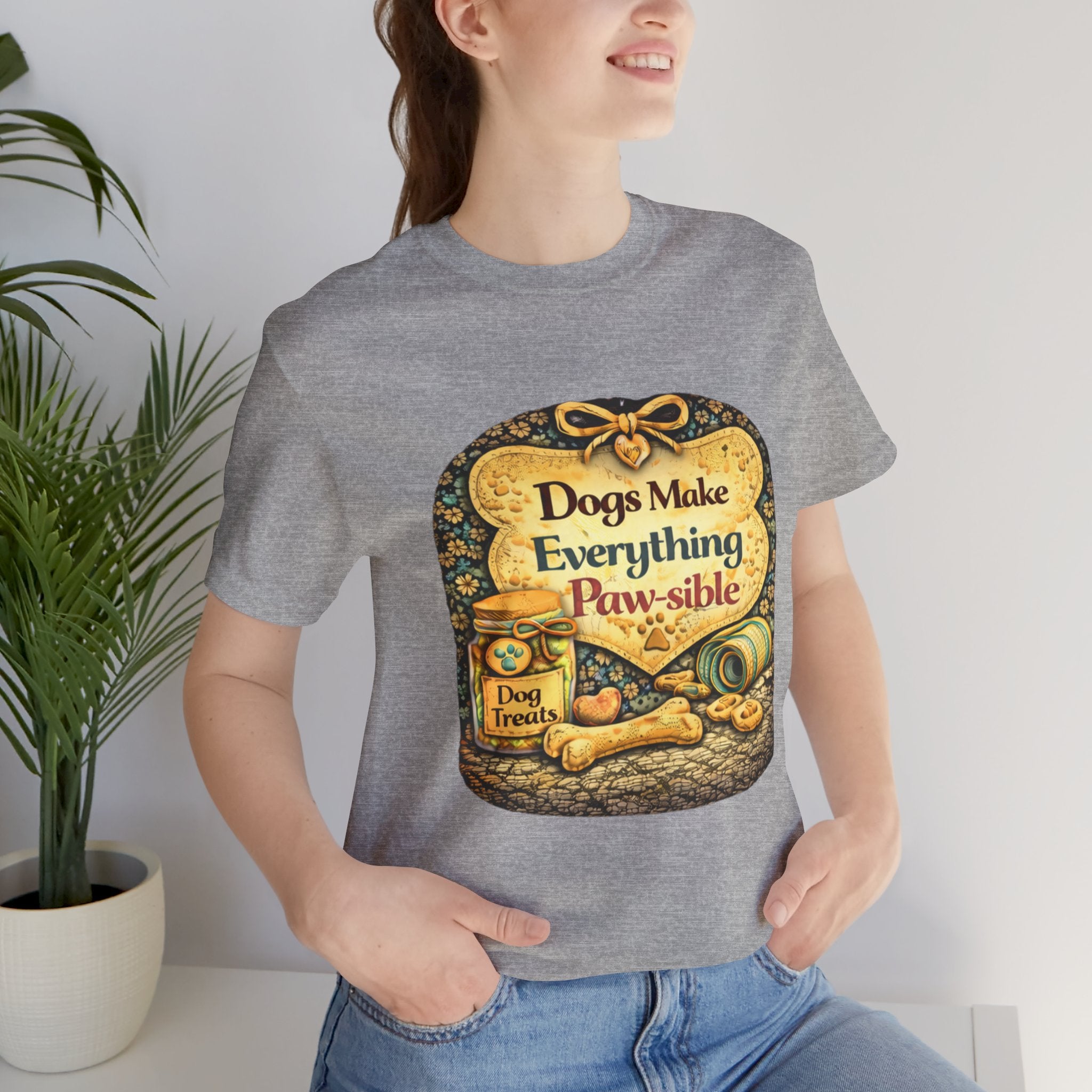 Dog Lover T‑Shirt – "Dogs Make Everything Paw‑sible" Vintage Pet Rescue Tee