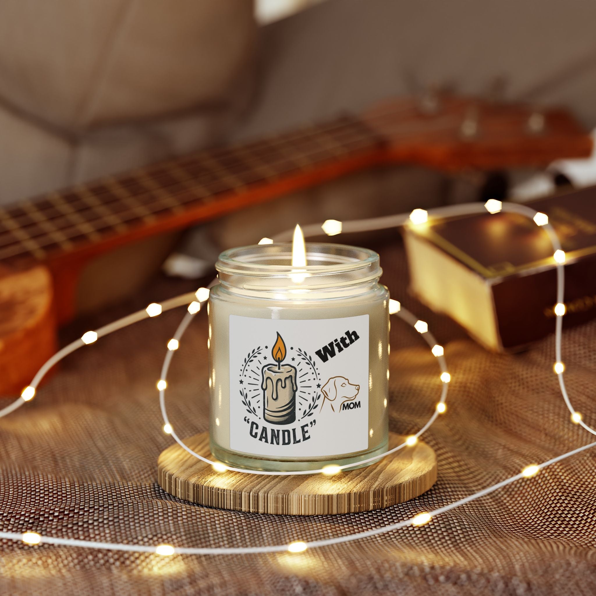 Coconut Apricot Scented Candle (4oz/9oz) — 'With Candle' Decorative Jar, Cozy Home Gift for Moms