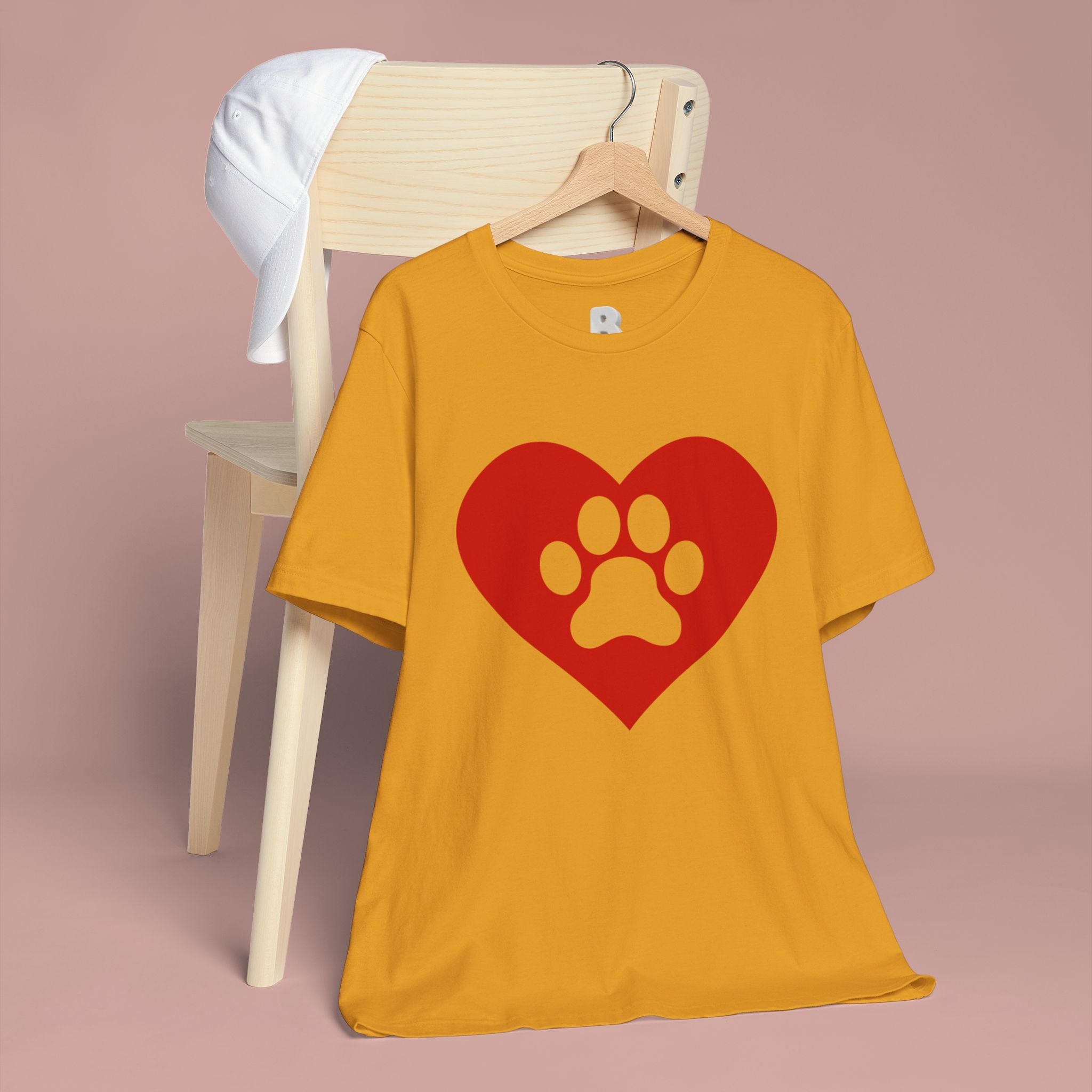 Pet Lover T-Shirt — Red Heart Paw Print Tee