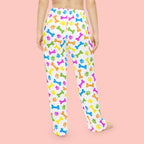 Women's Pajama Pants — Colorful Dog Bones & Paw Print Sleepwear