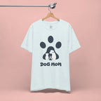 Dog Mom T‑Shirt — Paw Print with Dog & Puppy Graphic