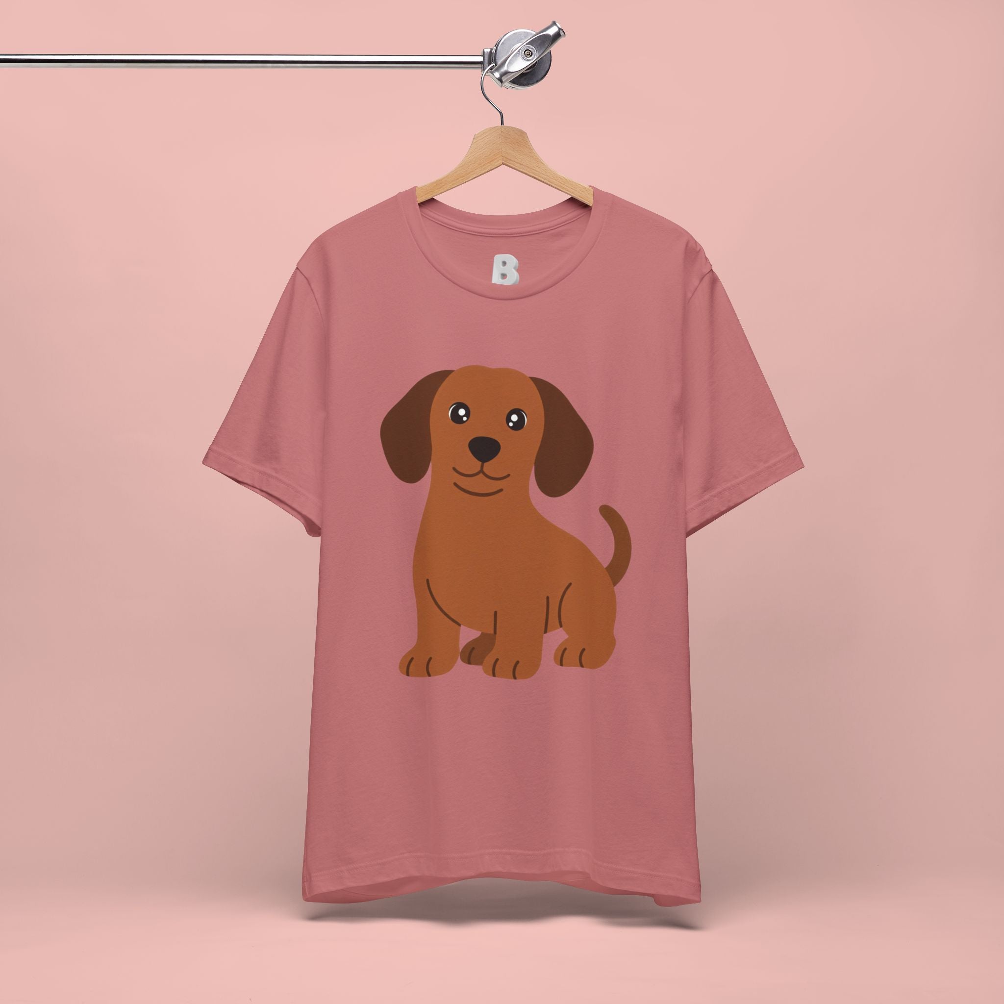 Dachshund Puppy Graphic T-Shirt — Cute Brown Dog Tee