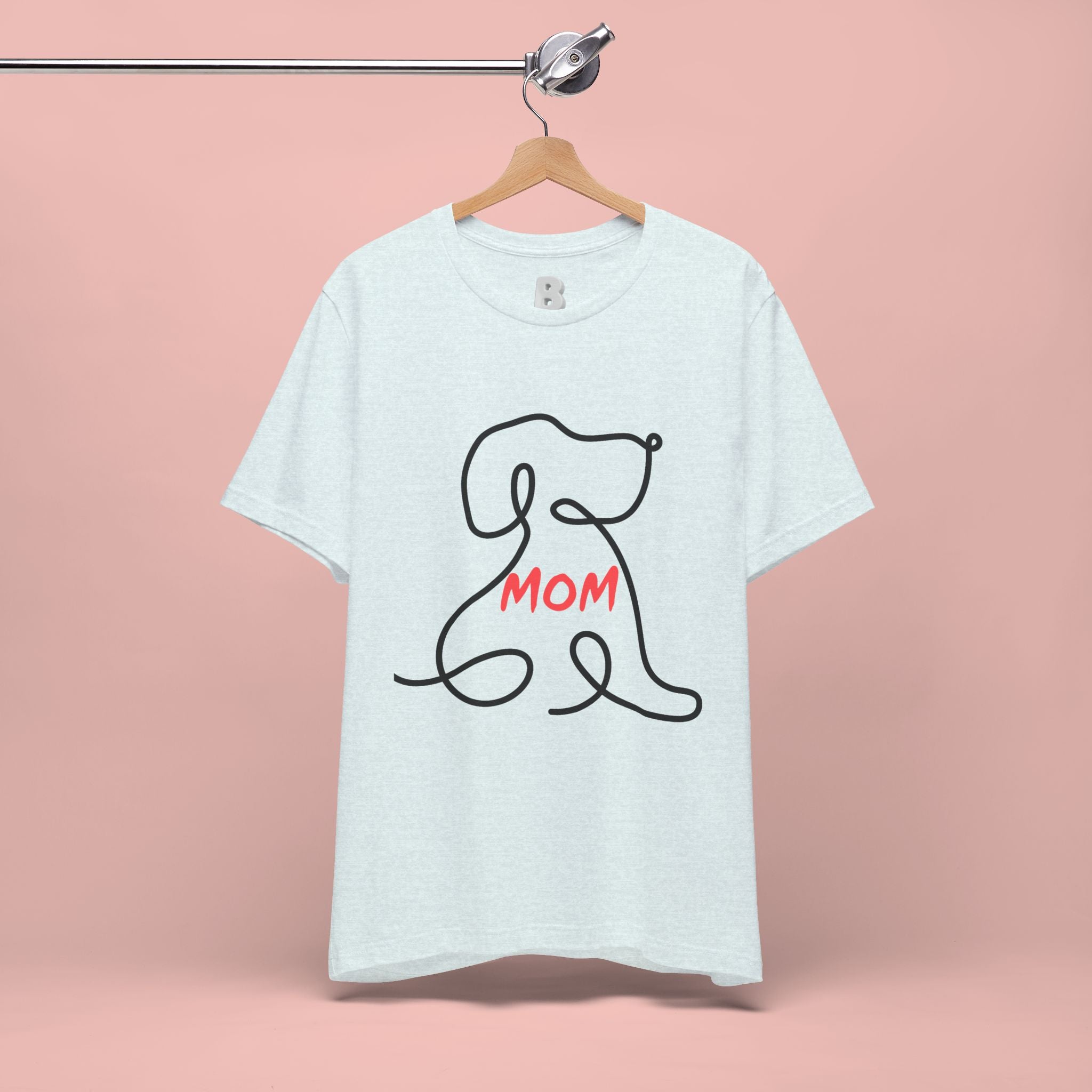 Mom Dog T-Shirt — Minimal Line Art Puppy Tee for Dog Moms, Mother's Day Gift
