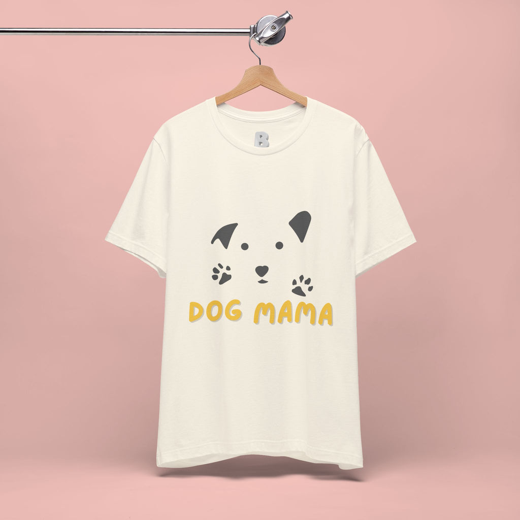 Dog Mama Graphic Tee — Cute Paw Print Dog Face T-Shirt for Dog Lovers