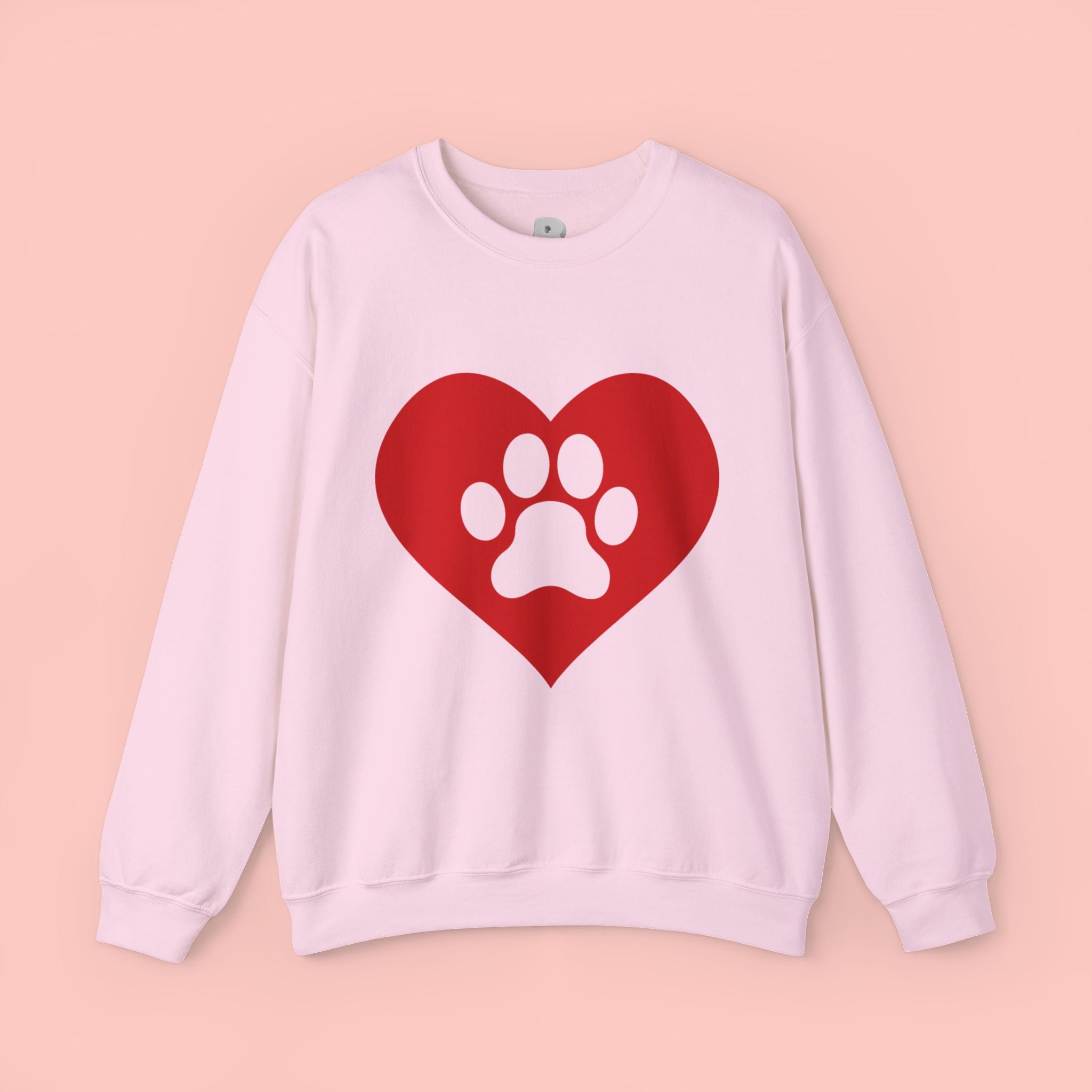 Heart Paw Crewneck Sweatshirt — Cute Pet Lover Pullover