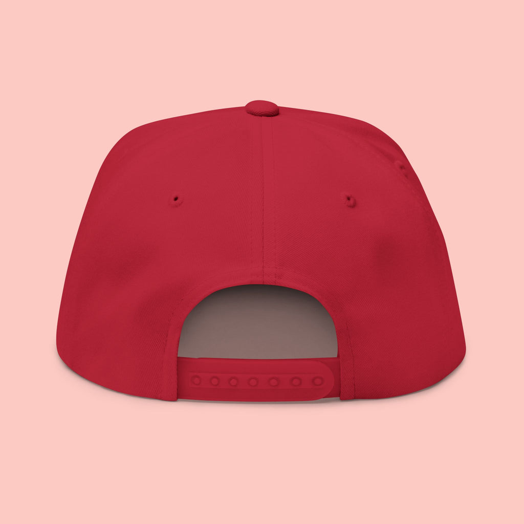 Dog Mom Embroidered Flat Bill Cap – Paw & Heart Snapback