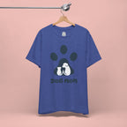 Dog Mom T‑Shirt — Paw Print with Dog & Puppy Graphic