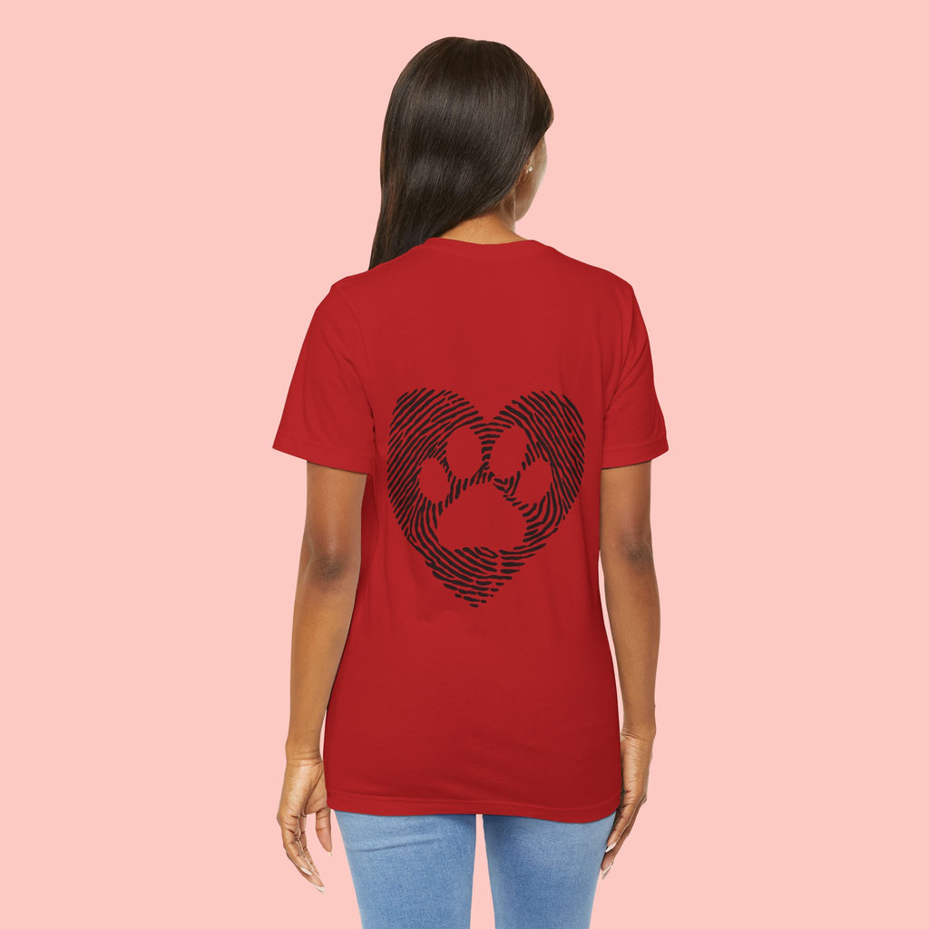 T-Shirt — Heart Pawprint Fingerprint Design (Pet Lover Gift)