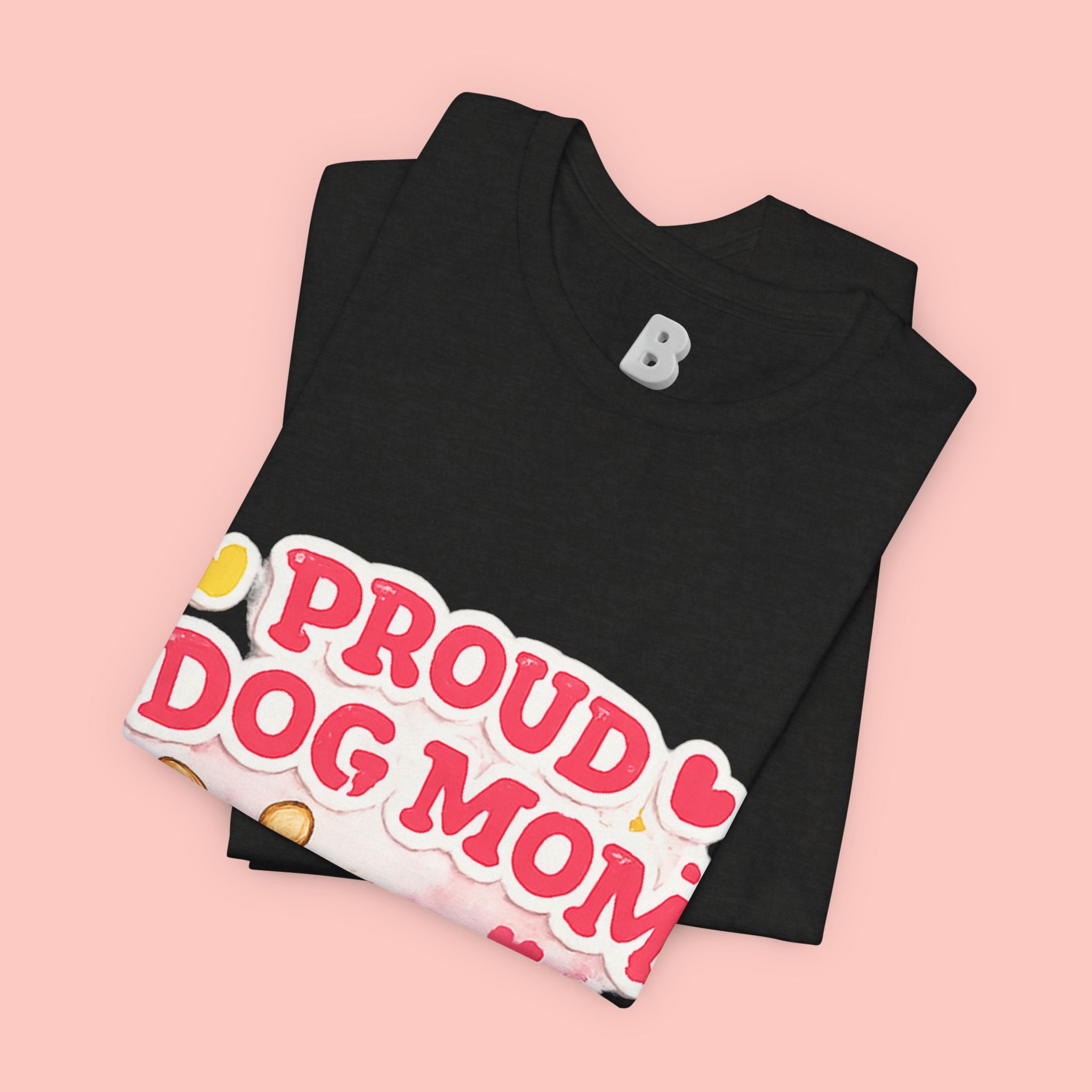 Proud Dog Mom Tee – Floral Retro Heart Design