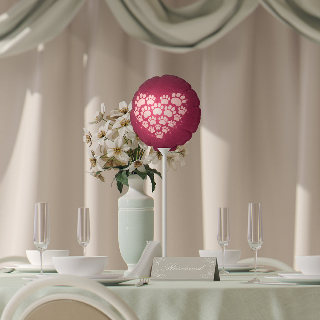 Heart Paw Print Balloon — 6" Pet Love Foil Balloon
