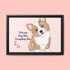 Framed Canvas Print — "First My Dog, Then Everything Else" Corgi Wall Art