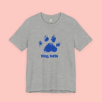 Dog Mom Paw Print T-Shirt — Distressed Blue Design