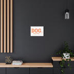 Dog Mama Matte Canvas Wall Art – Peach Script Pet Lover Decor