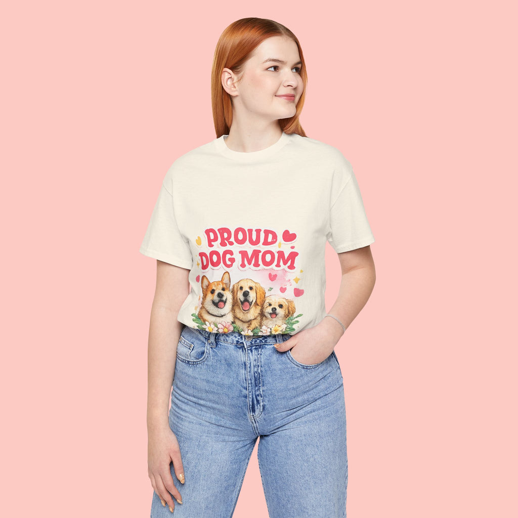Proud Dog Mom T-Shirt — Cute Corgi & Golden Retriever Floral Tee for Pet Lovers