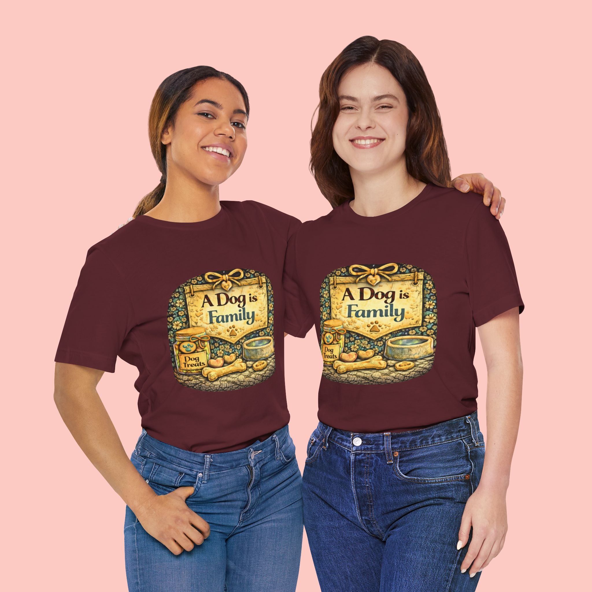 A Dog Is Family T-Shirt - Vintage Pet Lover Tee
