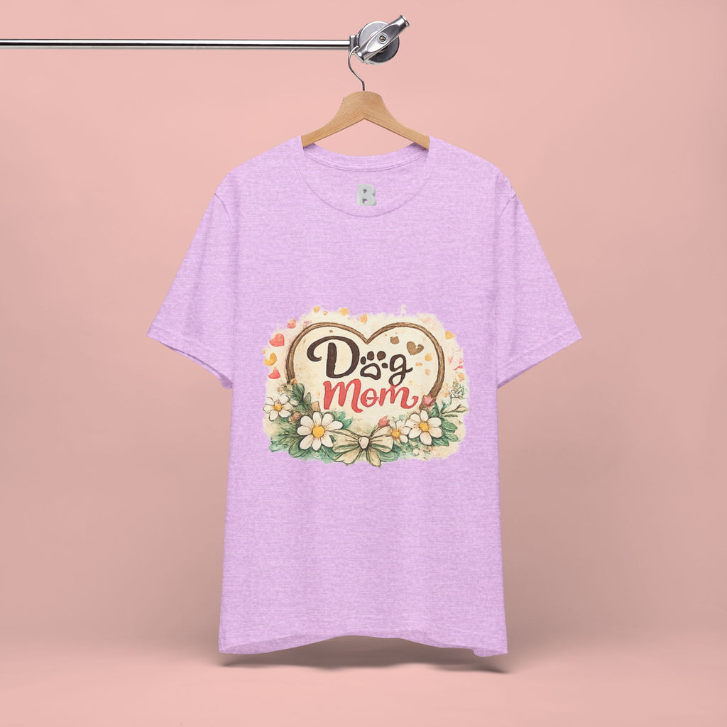 Dog Mom T-Shirt – Floral Paw Heart Graphic Tee