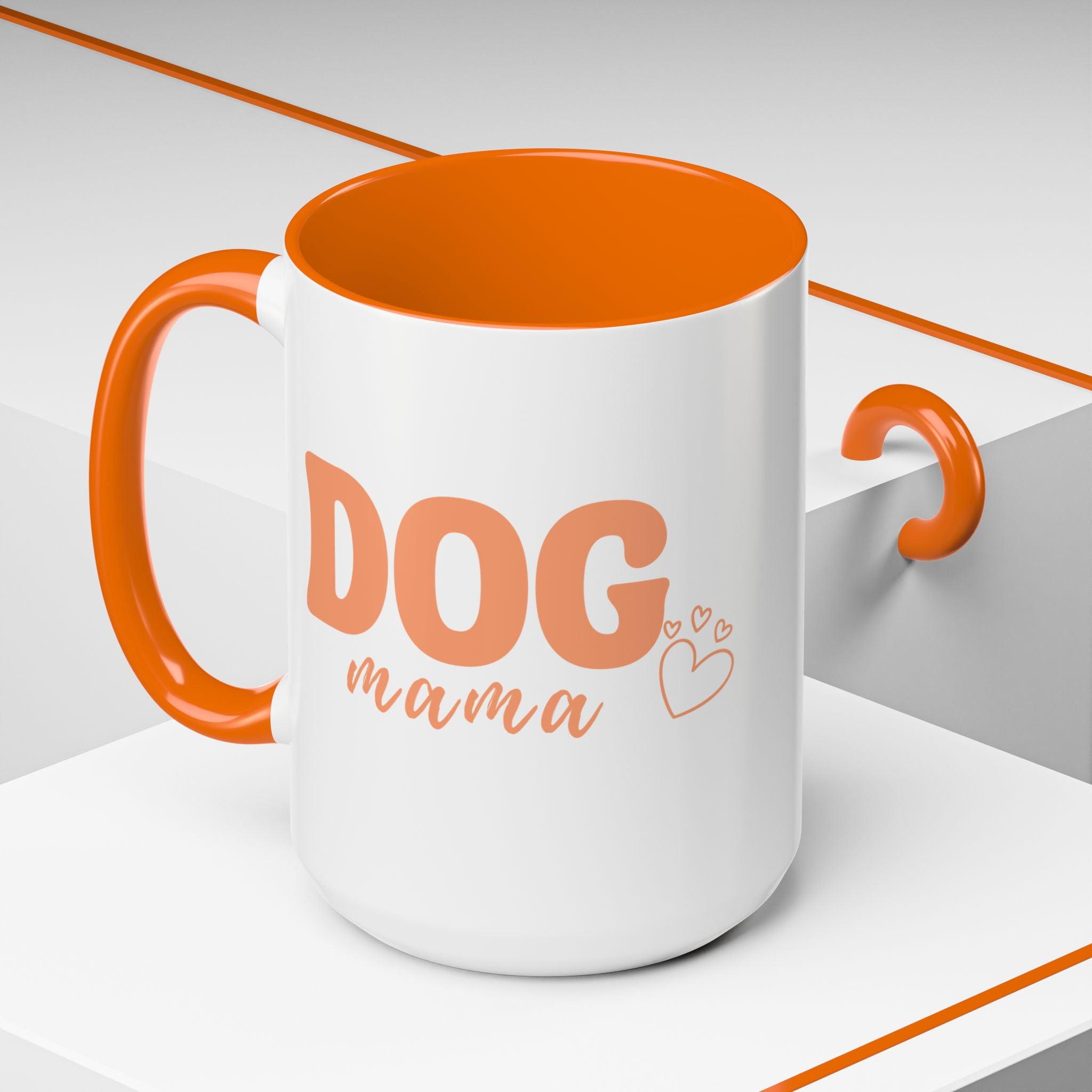 Dog Mama Coffee Mug — Cute Heart Accent Ceramic Mug (11/15 oz)