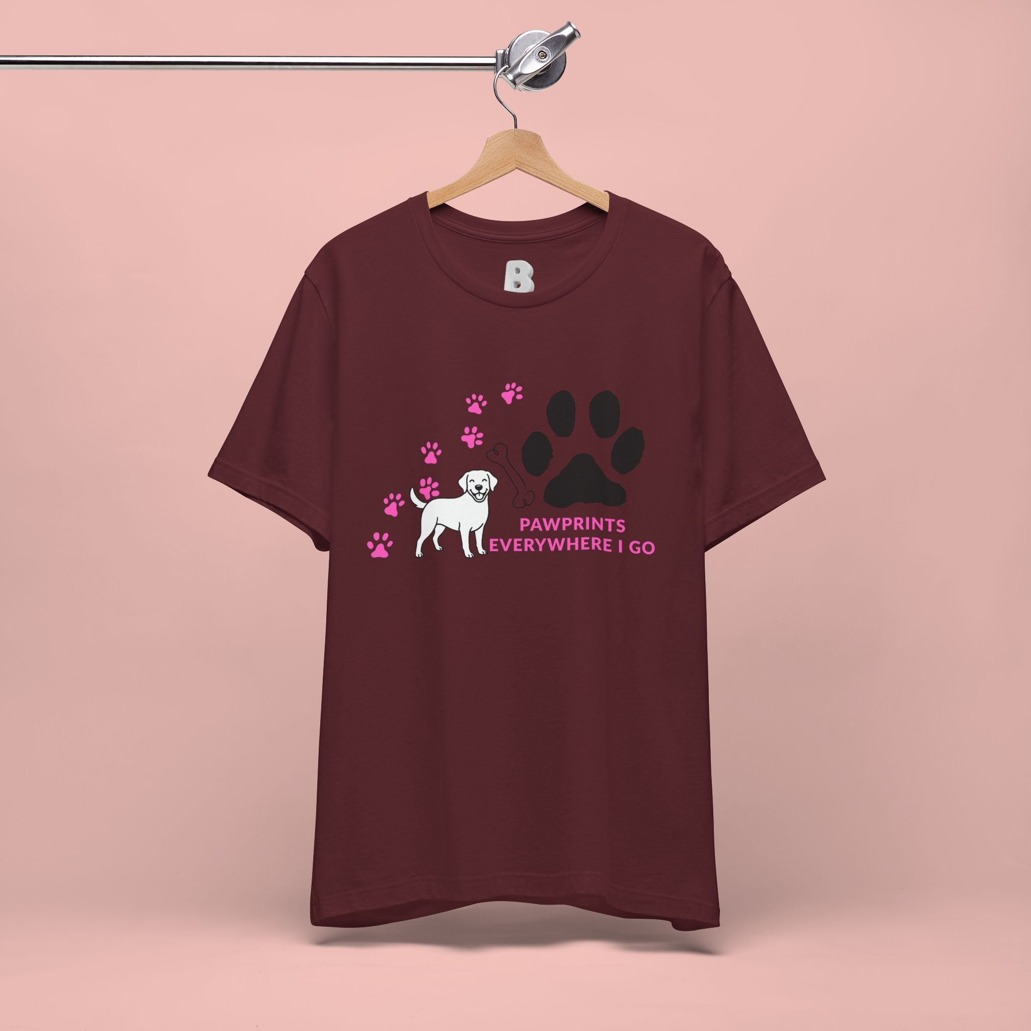 Dog Pawprint T-Shirt — "Pawprints Everywhere I Go" Cute Pet Lover Tee
