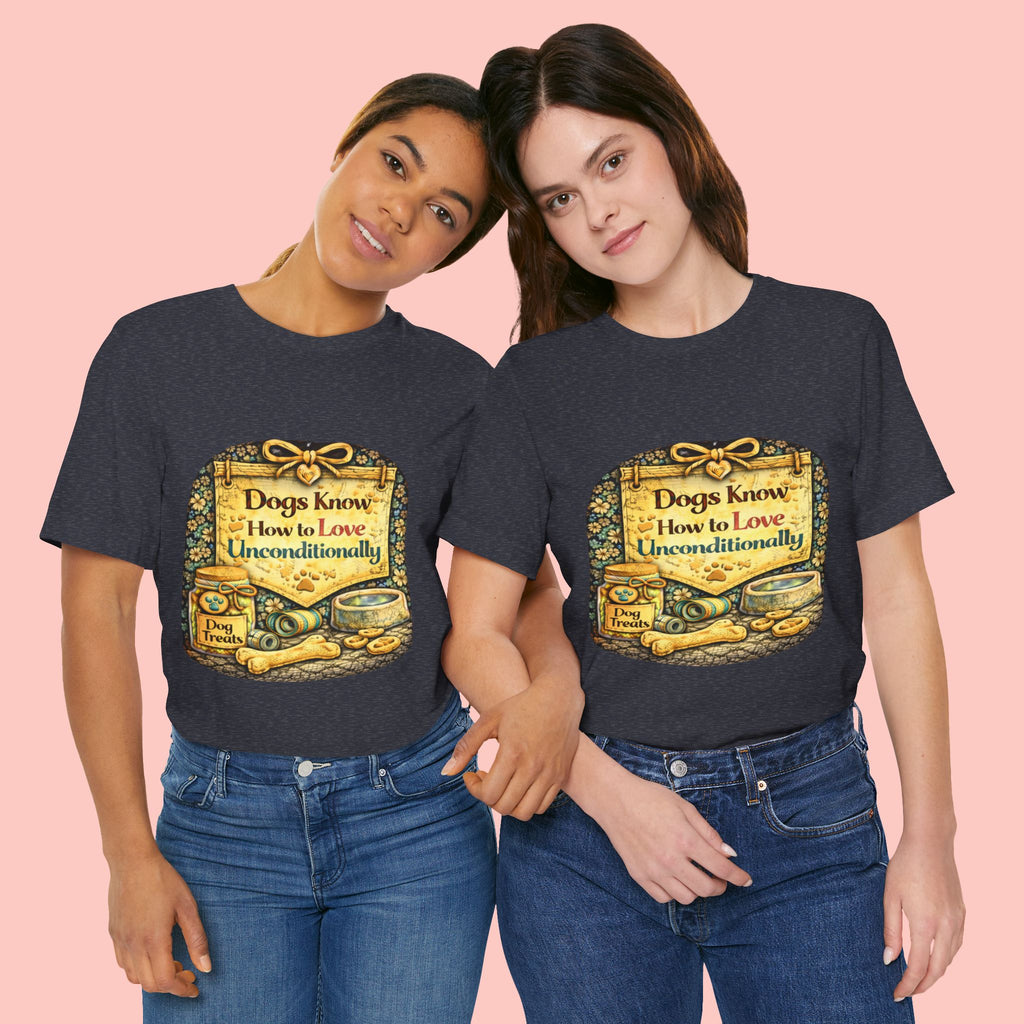 Dog Lovers T‑Shirt – "Dogs Know How to Love Unconditionally" Vintage Design