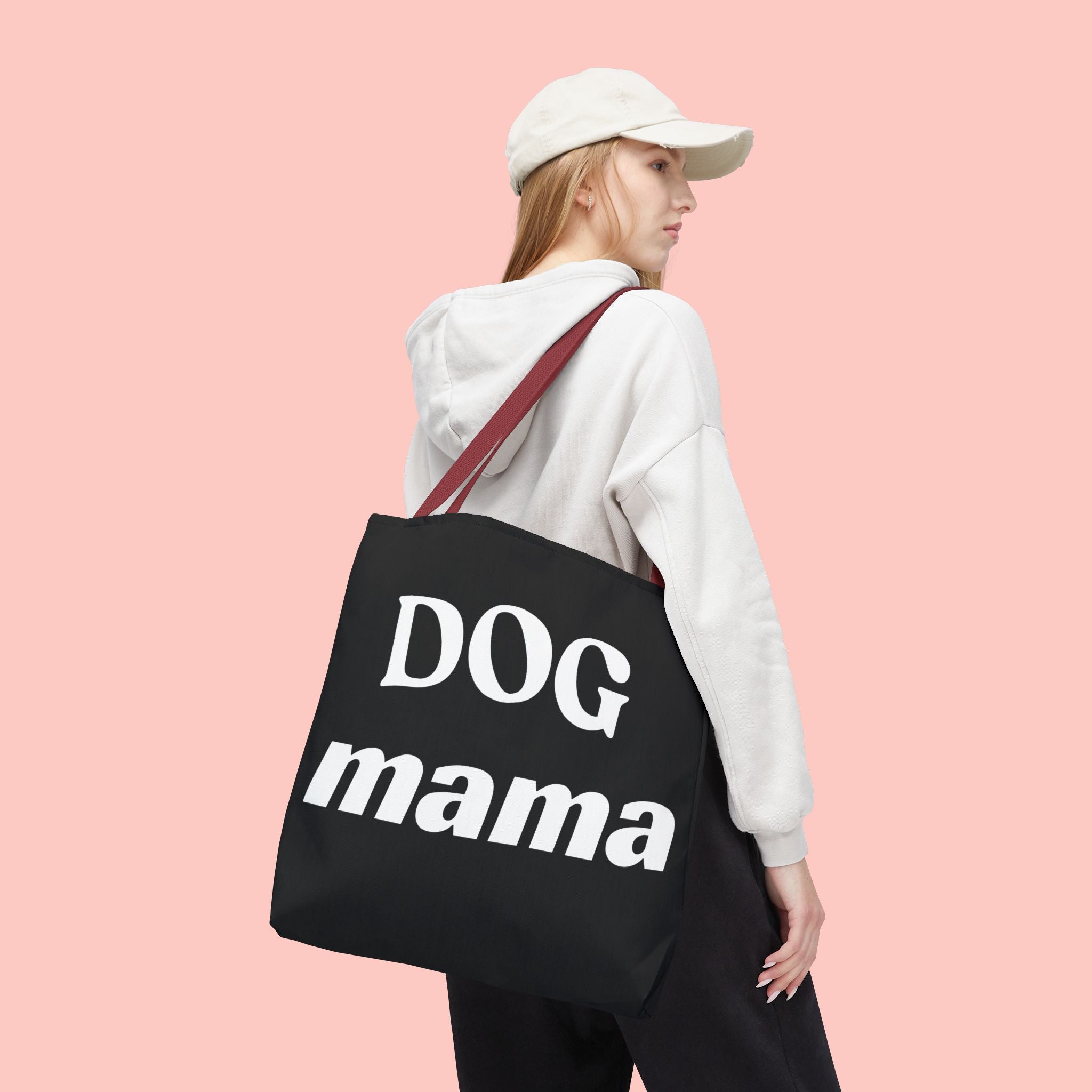 Dog Mama Tote Bag — Black Canvas Pet Lover Tote