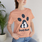 Dog Mom T‑Shirt — Paw Print with Dog & Puppy Graphic