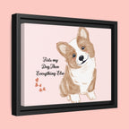Framed Canvas Print — "First My Dog, Then Everything Else" Corgi Wall Art