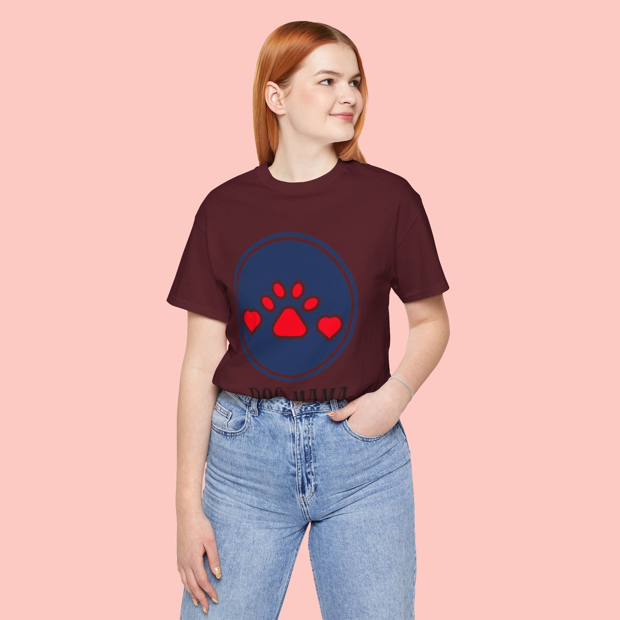 Dog Mama T-Shirt — Cute Paw & Heart Graphic Tee for Dog Lovers