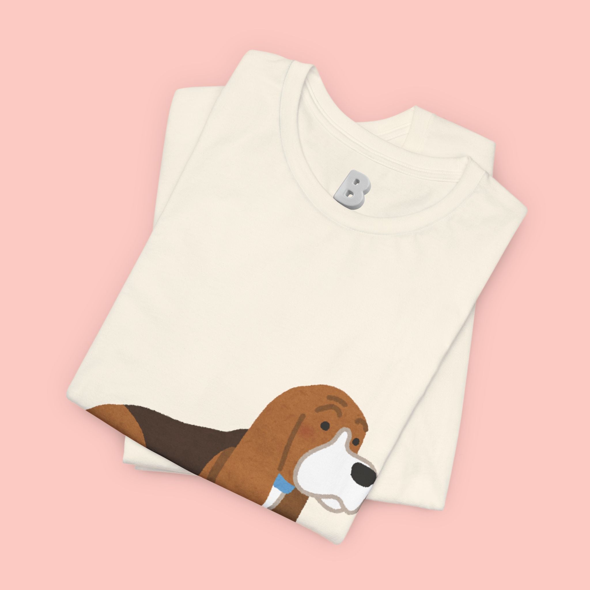 Dog Mom T‑Shirt — Cute Basset Hound I Love My Dog Mom Tee