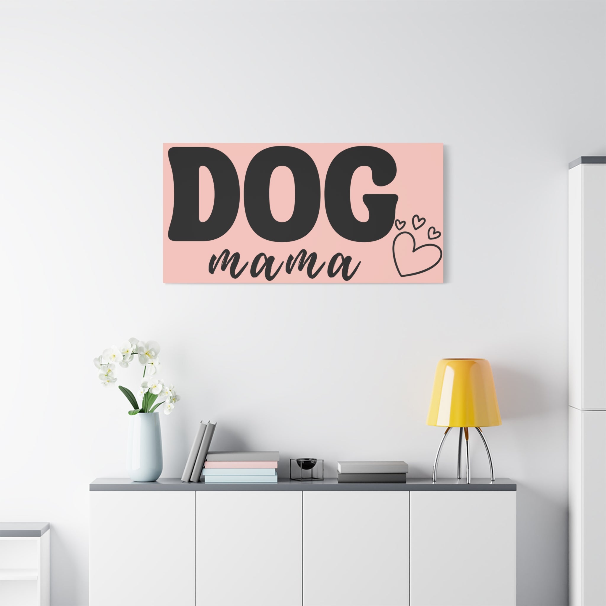 Dog Mama Pink Canvas Wall Art — Heart Pet Mom Decor