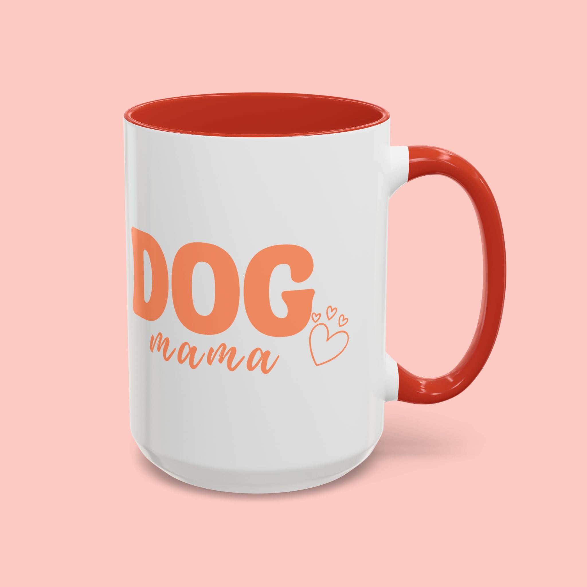 Dog Mama Coffee Mug — Cute Heart Accent Ceramic Mug (11/15 oz)