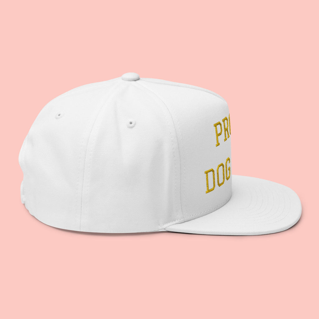 Flat Bill Cap — "Proud Dog Mom" Embroidered Trucker Hat