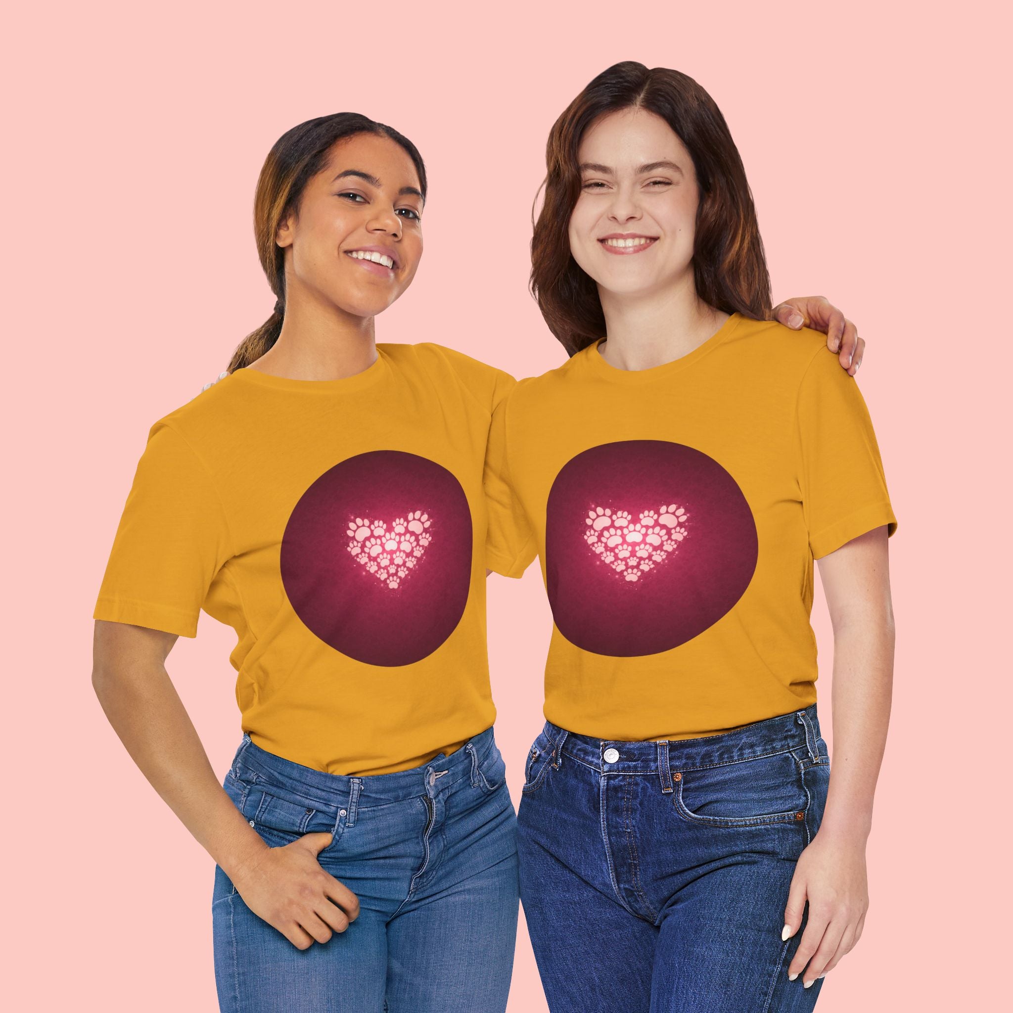 Paw Print Heart T‑Shirt — Cute Pet Lover Tee