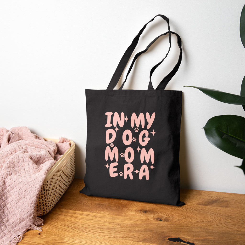 Tote Bag — "In My Dog Mom Era" Cute Pink Dog Mom Canvas Tote