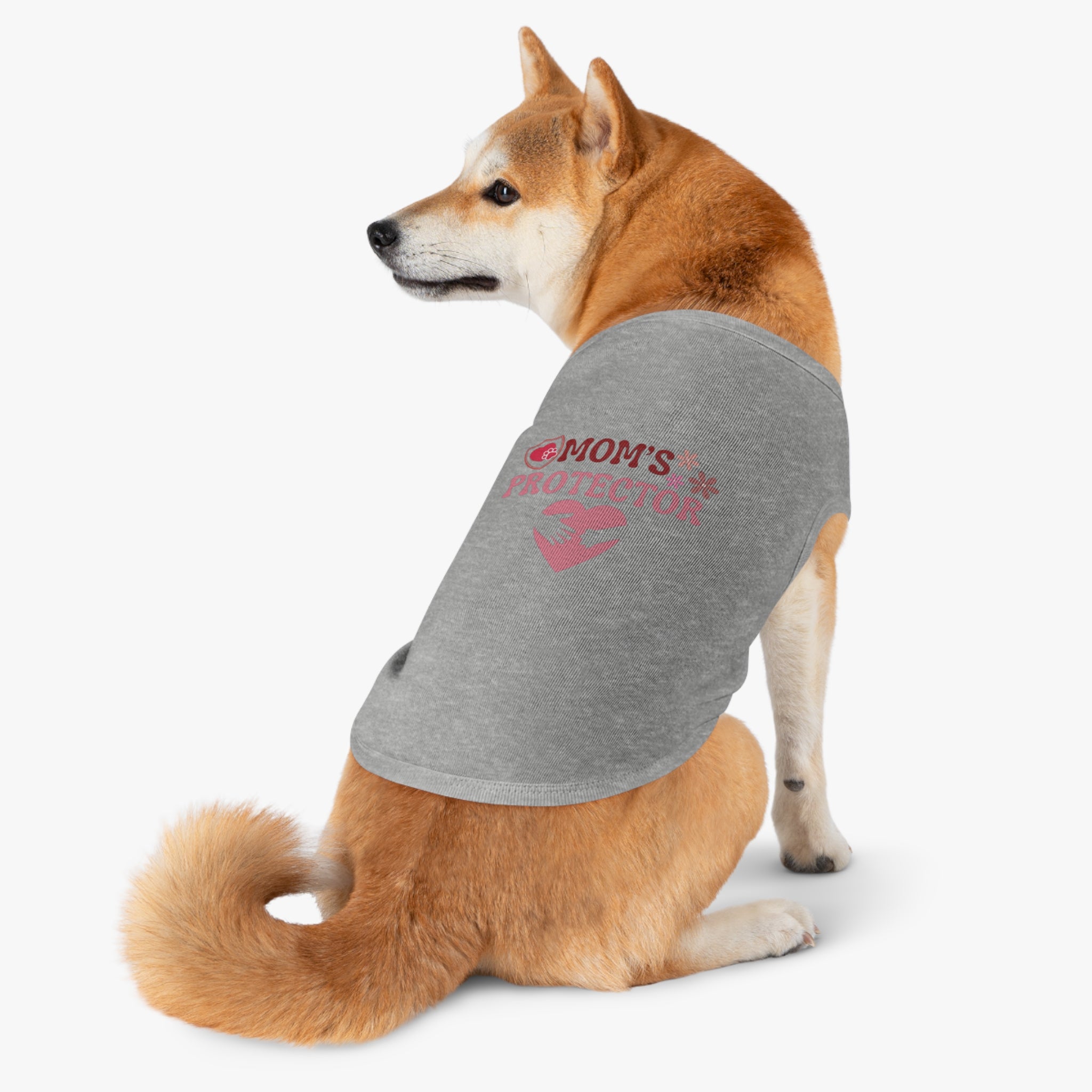 Mom’s Protector Pet Tank Top – Cute Pink Heart Dog Shirt for Mother's Day