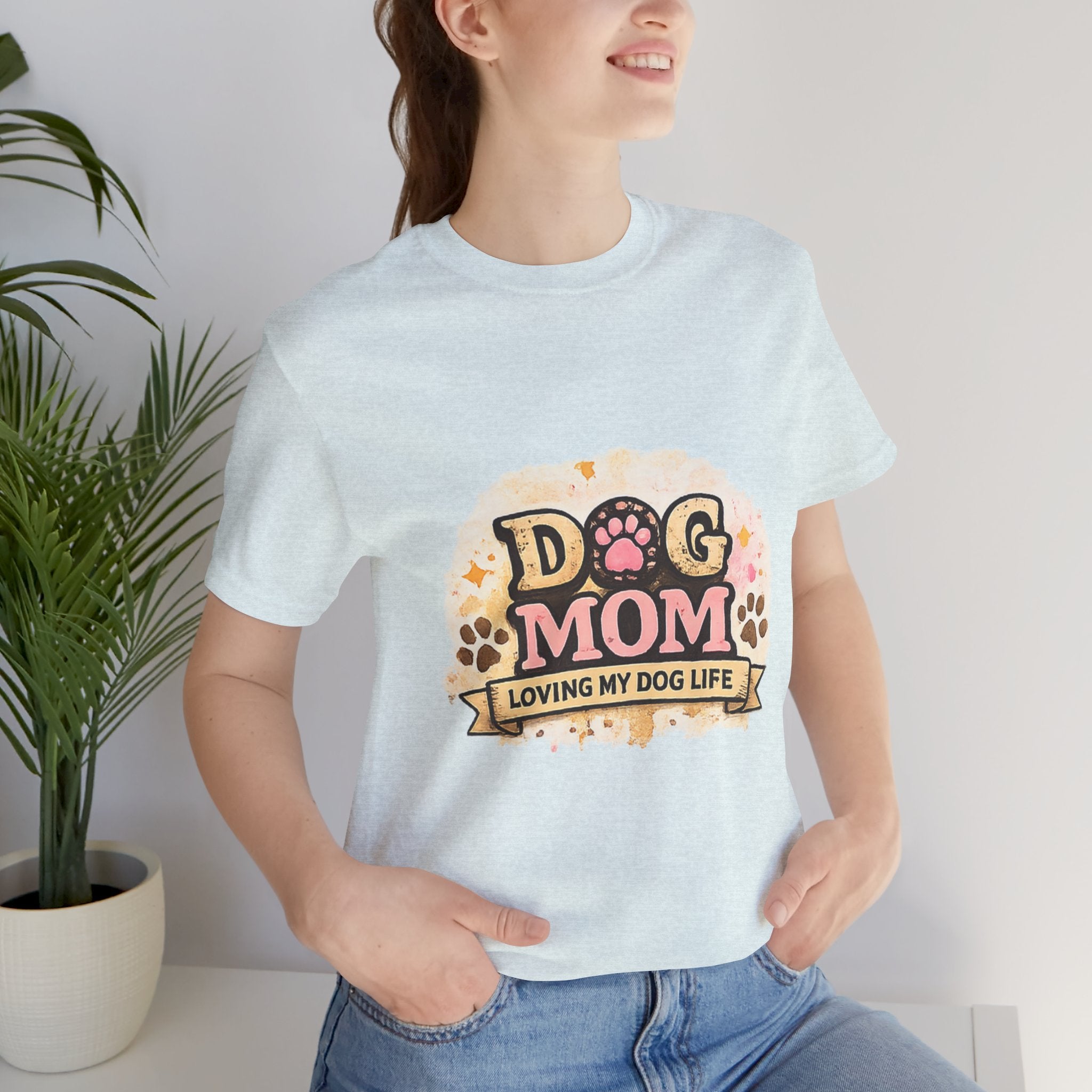 Dog Mom T-Shirt – "Loving My Dog Life" Cute Paw Print Tee for Pet Moms
