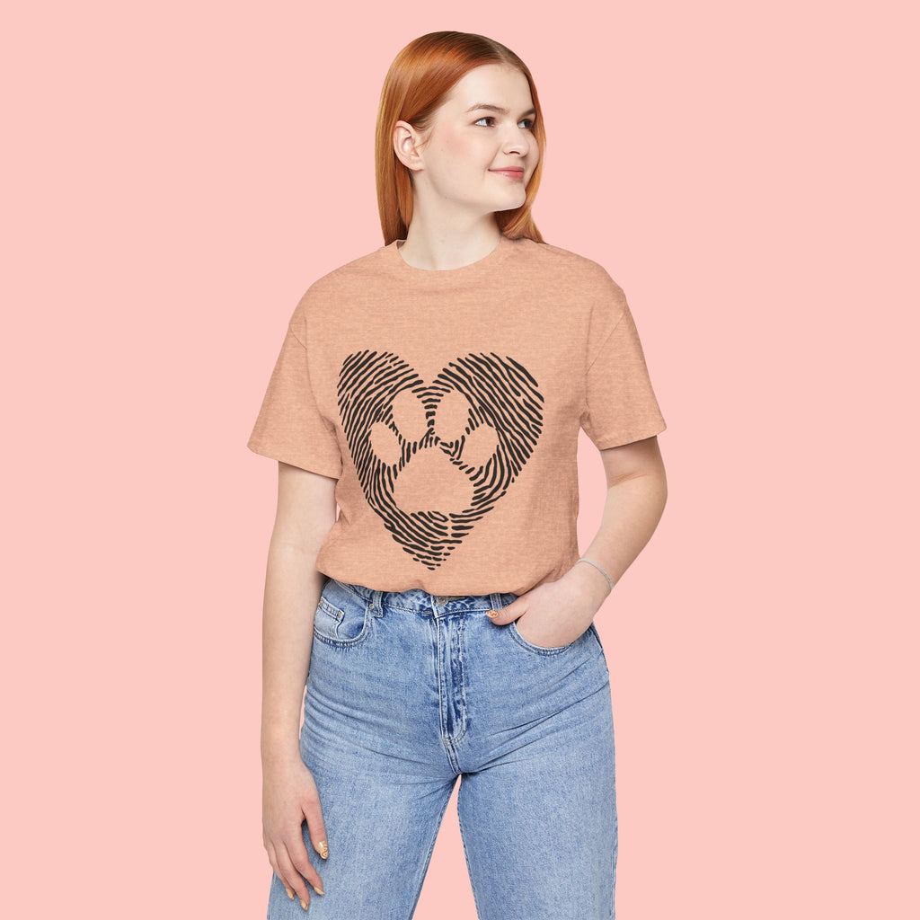 Fingerprint Heart Paw T-Shirt — Dog Paw Love Tee