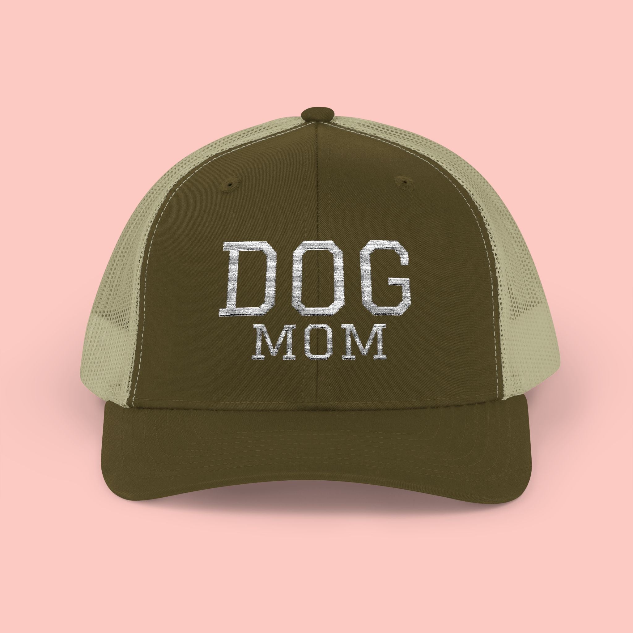 Dog Mom Trucker Cap — Rhinestone Lettering Snapback Hat