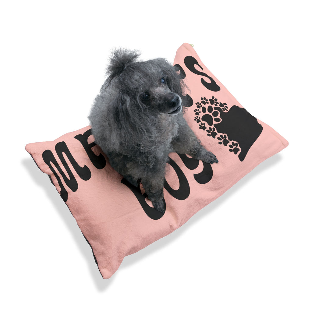 Mama's Boy Pet Bed - Soft Pink Paw Print Dog/Cat Pillow