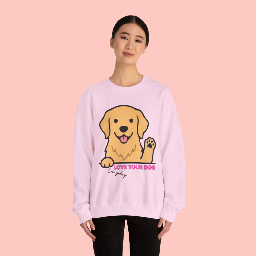 Golden Retriever "Love Your Dog Everyday" Sweatshirt - Cute Pet Lover Crewneck