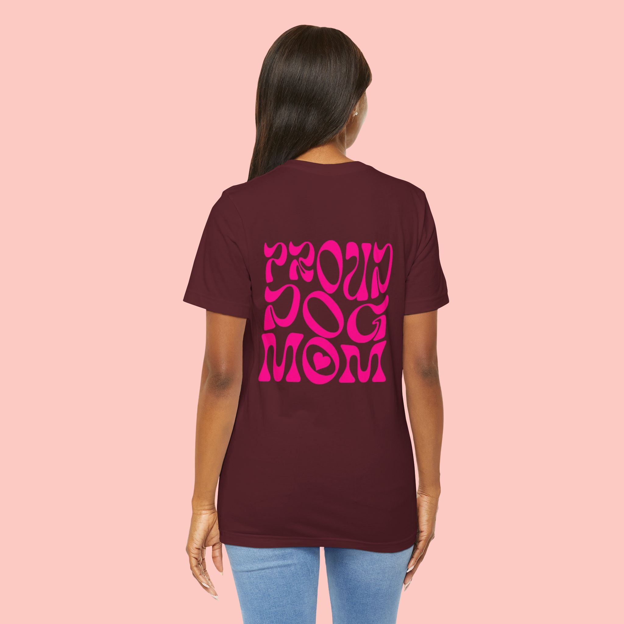 Proud Dog Mom T-Shirt — Retro Pink Graphic Tee for Pet Lovers