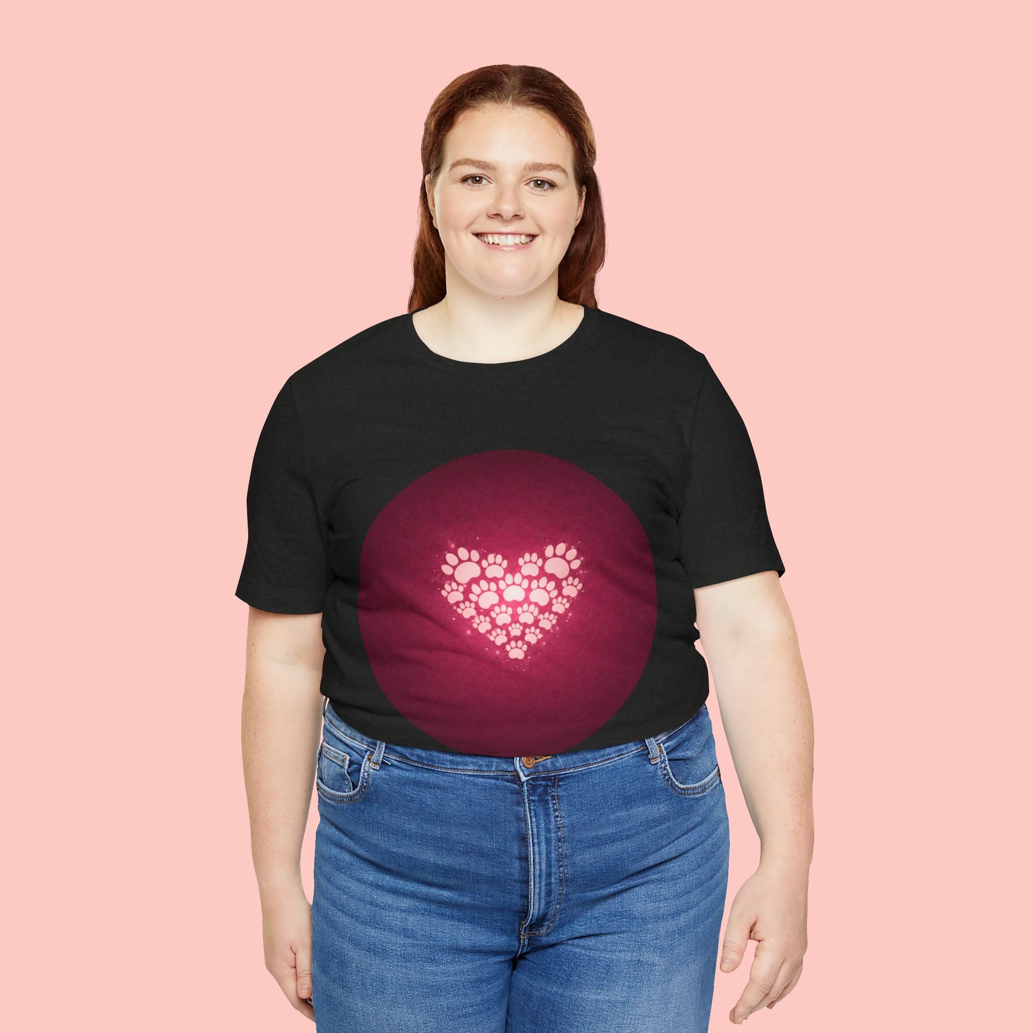 Paw Print Heart T‑Shirt — Cute Pet Lover Tee