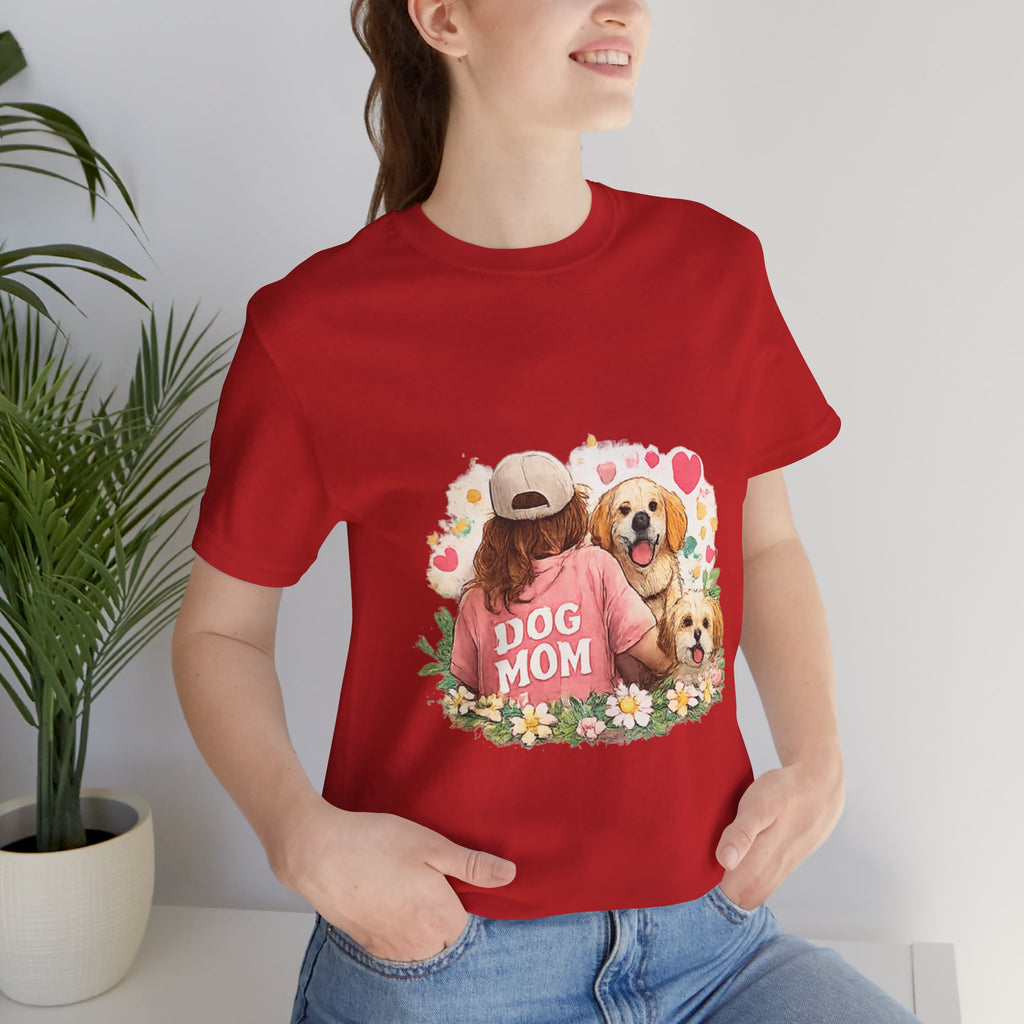 Dog Mom T-Shirt — Cute Floral Puppy Tee for Dog Lovers