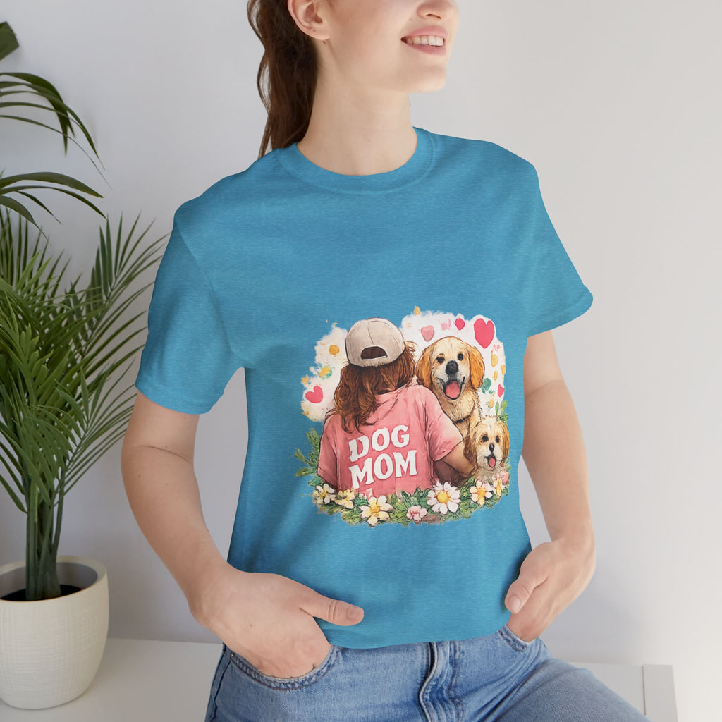 Dog Mom T-Shirt — Cute Floral Puppy Tee for Dog Lovers